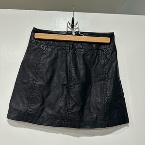 Mini Free People Leather Skirt